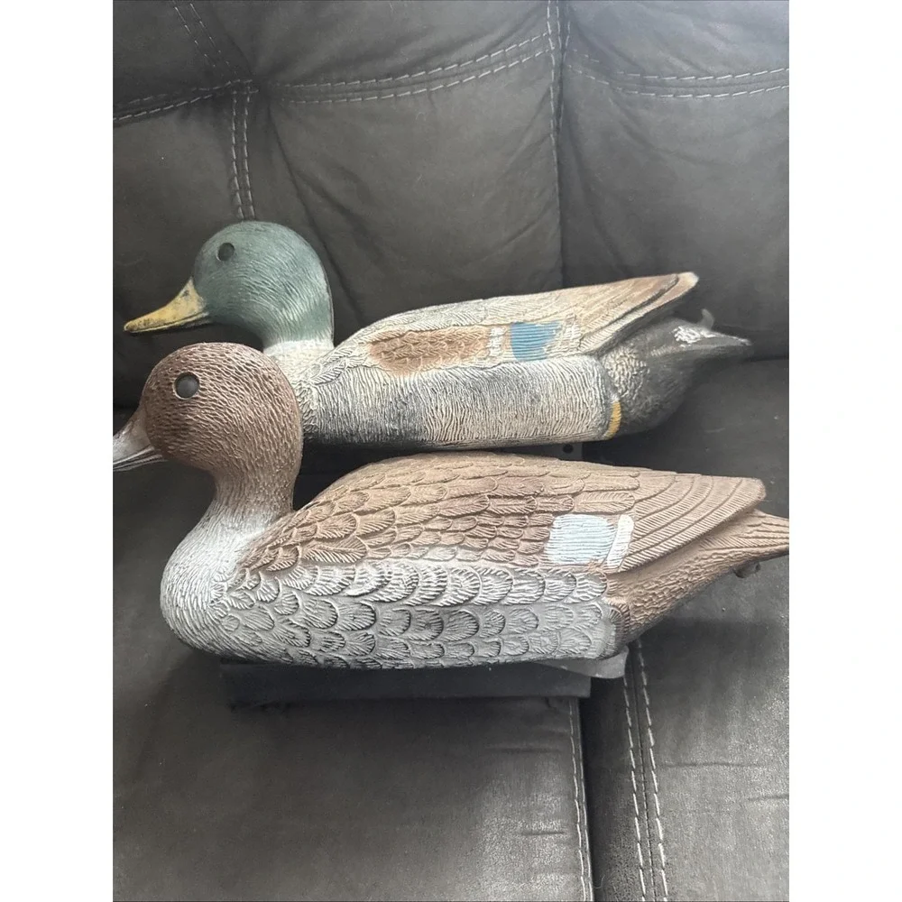 Pair Of‎ Plastic Mallard Duck Decoys One Is Marked Flambeau
